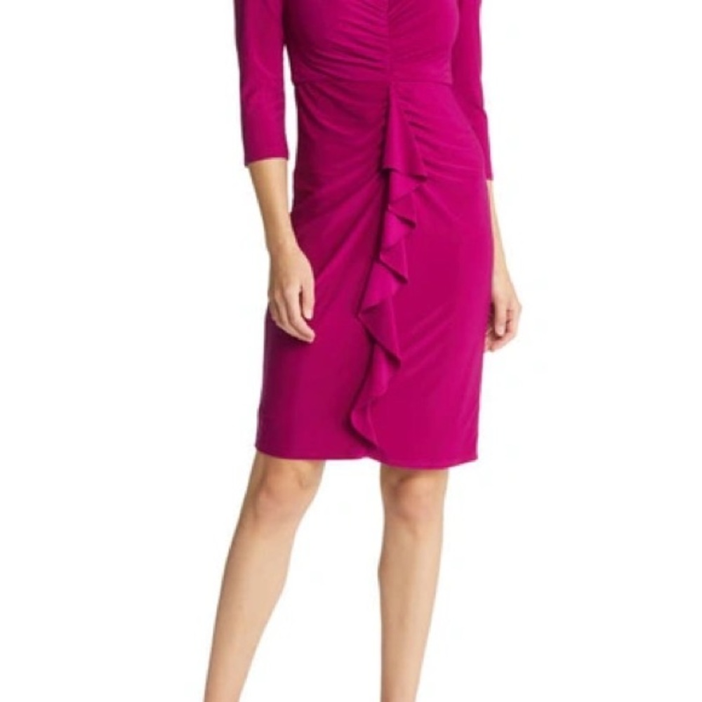 NWT Eliza J Pink Ruffle Dress